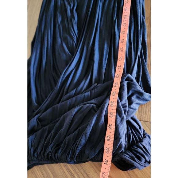 Vintge A.L.C Black Dramatic Pleated Drape Mini Dress Women Small Tencel Cashmere - Picture 7 of 7